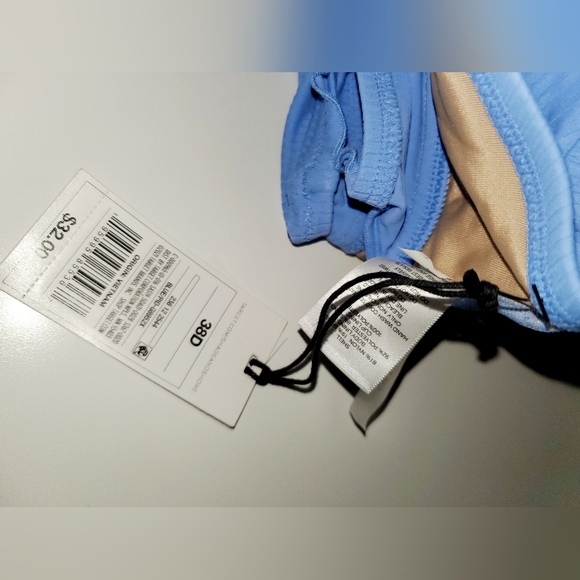 Shade & Shore Women's lightly Lined Longline Light Blue Ribbed Bikini NWT Sz 38D - Picture 9 of 10